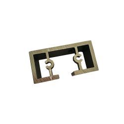 Square Wall Flange With Internal Screw 25*60 Glass Channel in the Middle (4 Pieces)