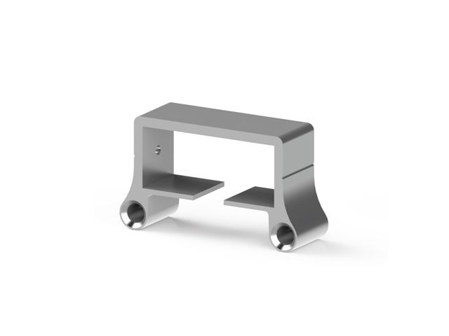 Square Wall Flange with External Screw and Glass Channel in the Middle